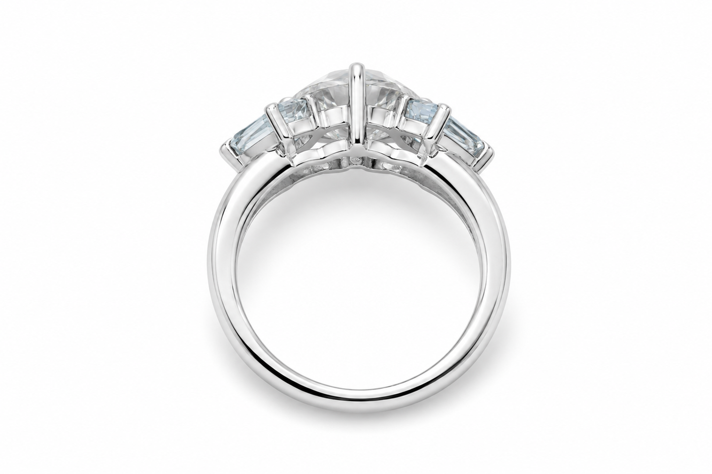 Aquamarine Three Stone Ring