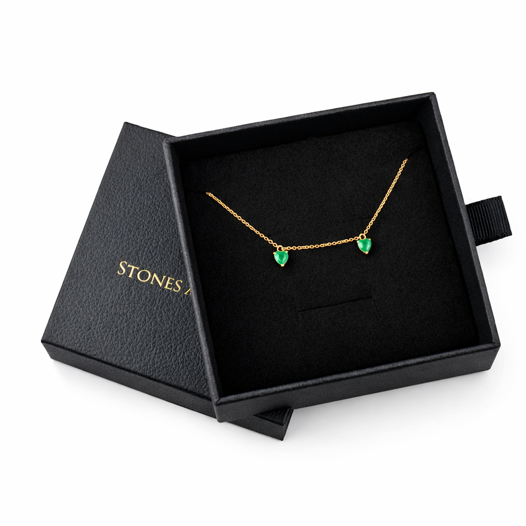 Evergreen Hearts - Emerald necklace