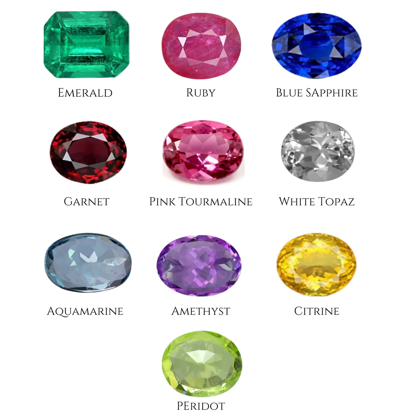 Initial Gemstone Necklace - Arabic