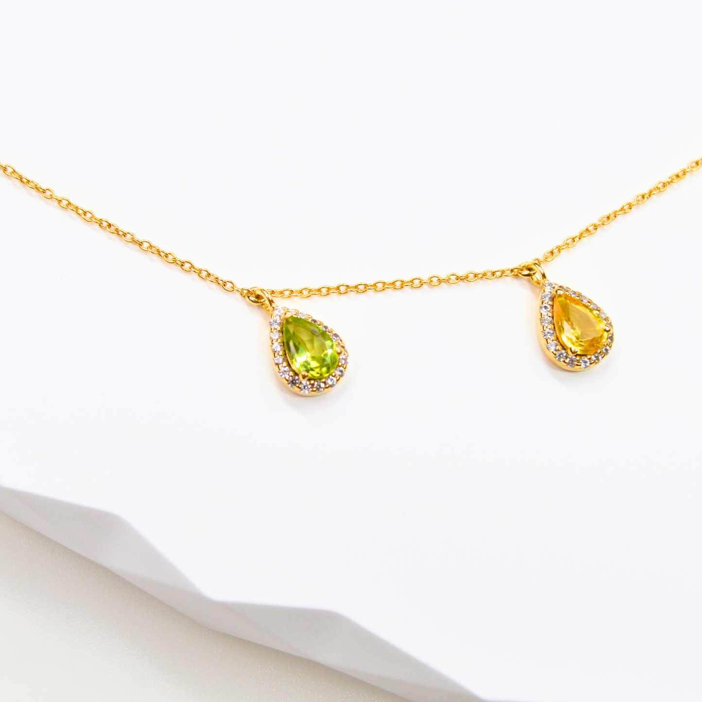 Four Stone Pear Necklace