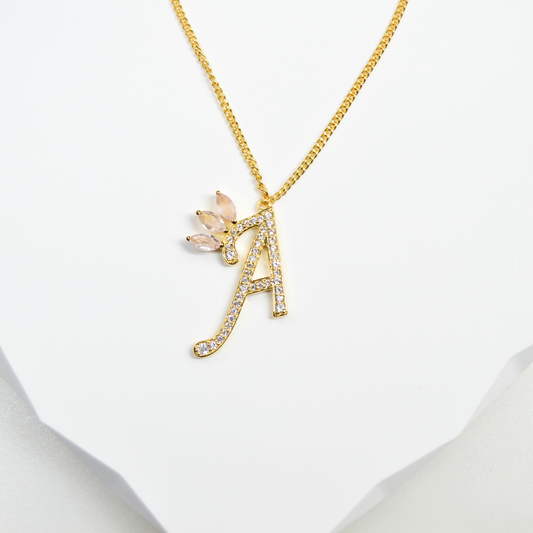 Initial Gemstone Necklace - English