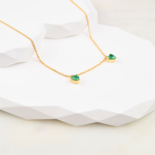Evergreen Hearts - Emerald necklace