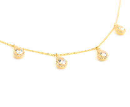 Four Stone Pear Necklace
