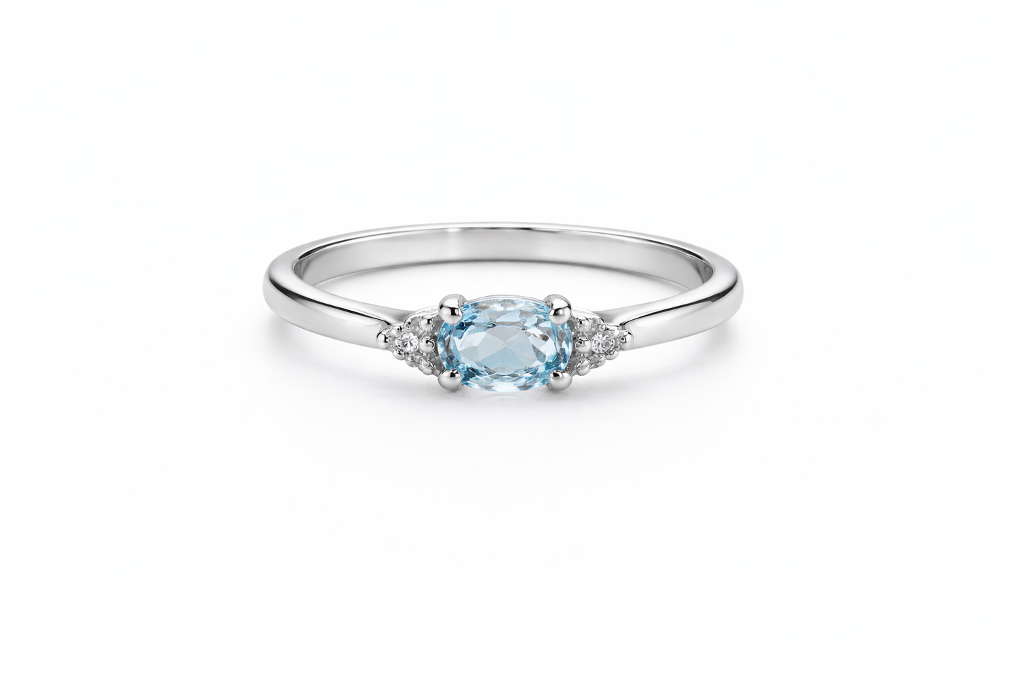 Oval Cut Aquamarine Ring