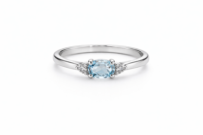 Oval Cut Aquamarine Ring