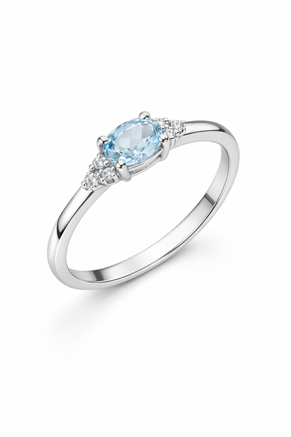 Oval Cut Aquamarine Ring