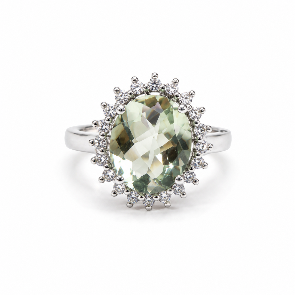 Green Amethyst Oval Ring