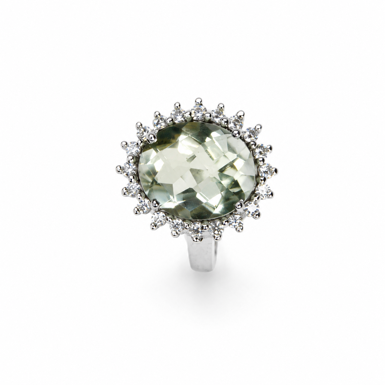 Green Amethyst Oval Ring