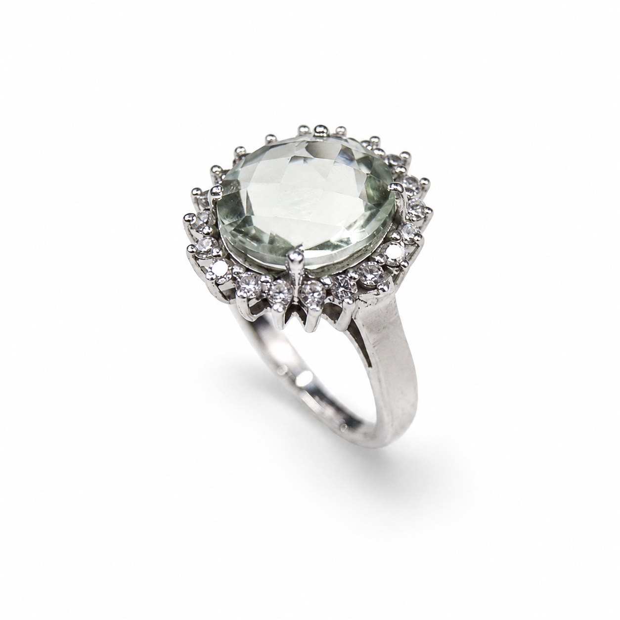 Green Amethyst Oval Ring