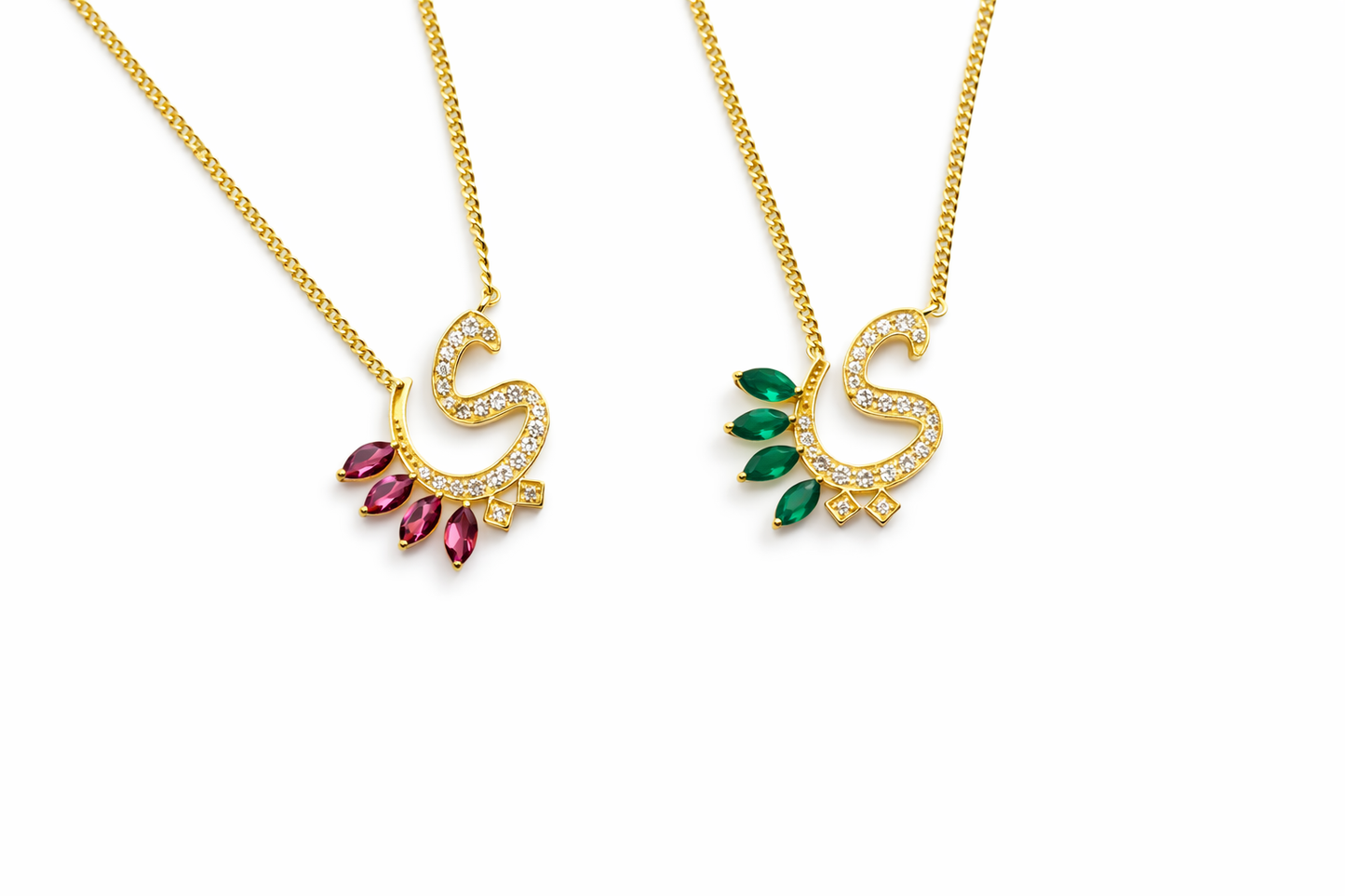 Initial Gemstone Necklace - Arabic