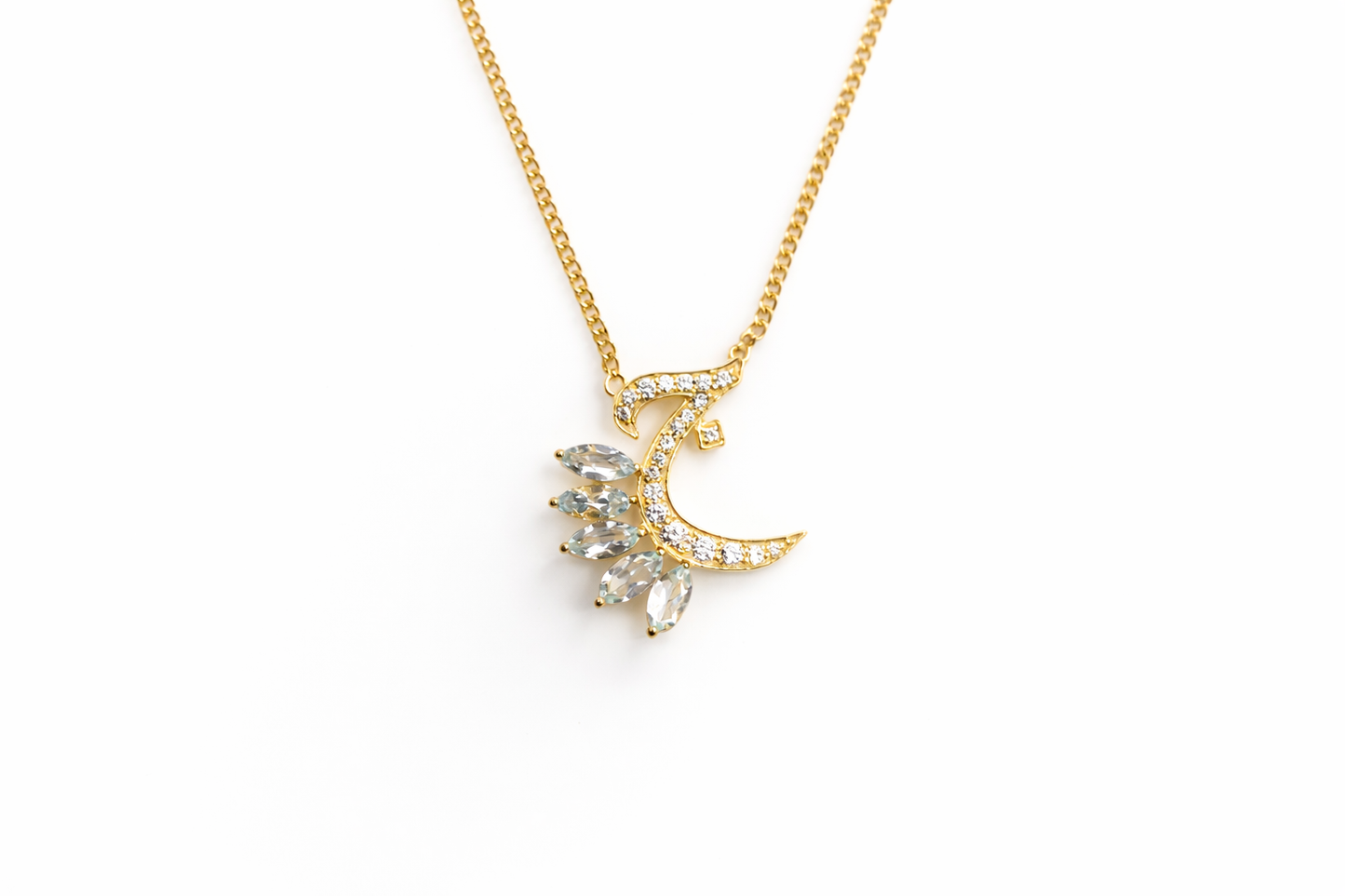 Initial Gemstone Necklace - Arabic