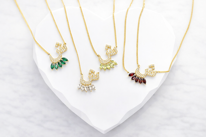 Initial Gemstone Necklace - Arabic