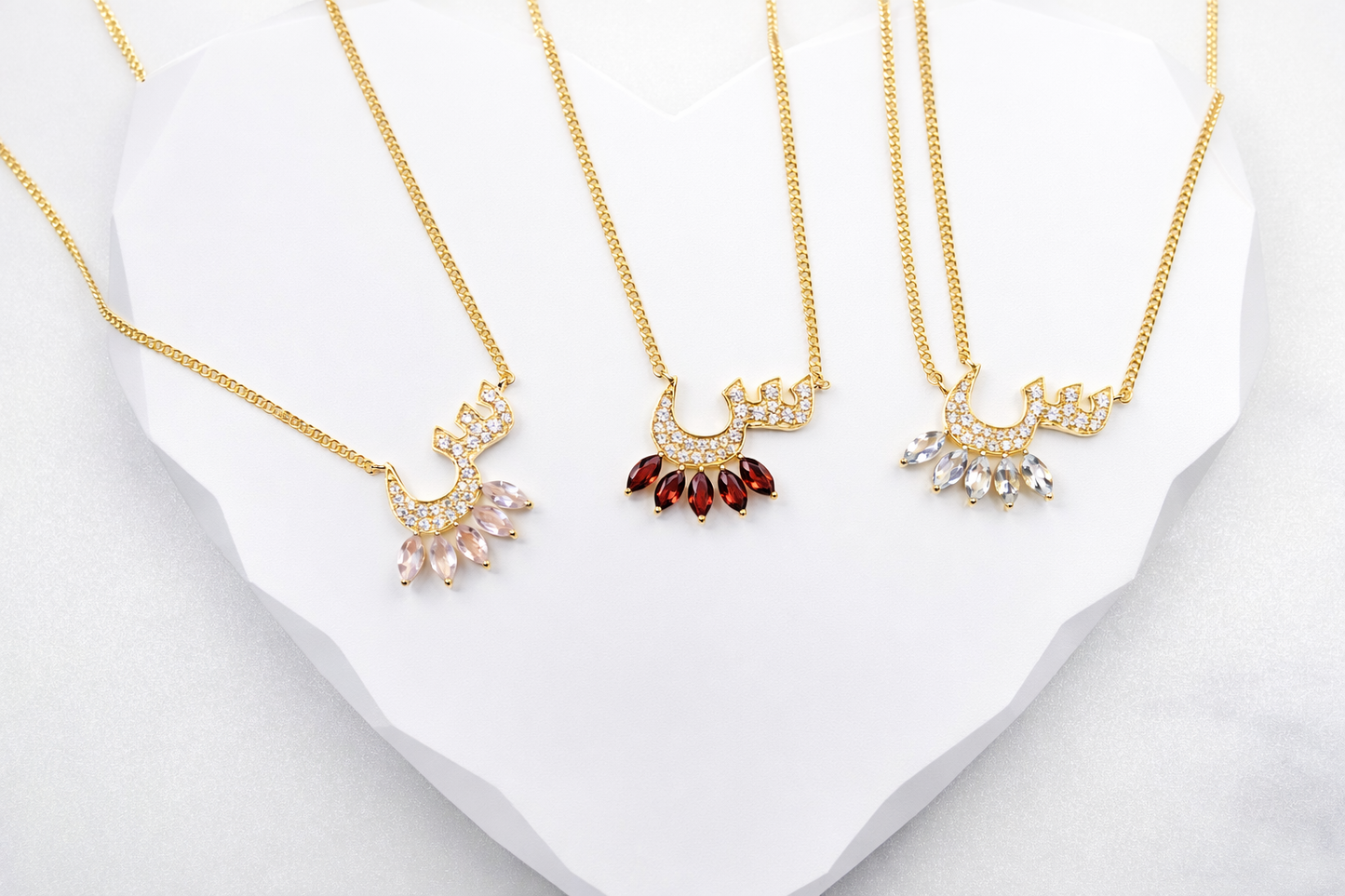 Initial Gemstone Necklace - Arabic