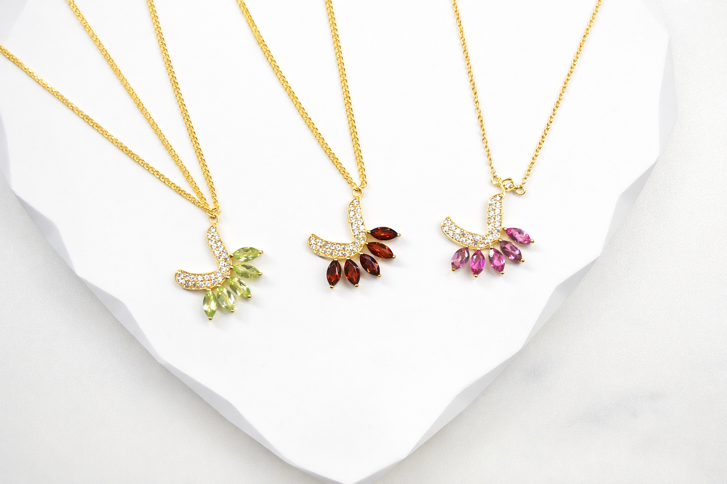 Initial Gemstone Necklace - Arabic