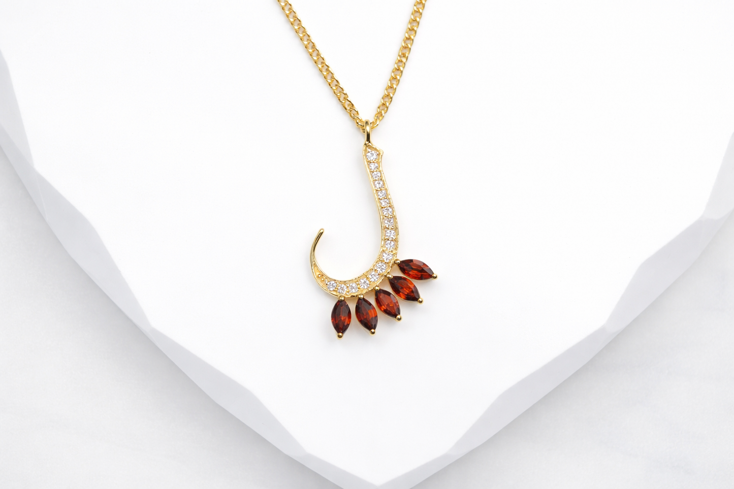 Initial Gemstone Necklace - Arabic