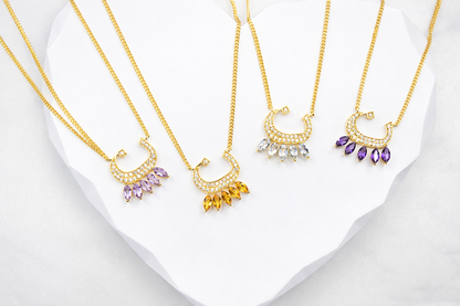 Initial Gemstone Necklace - Arabic