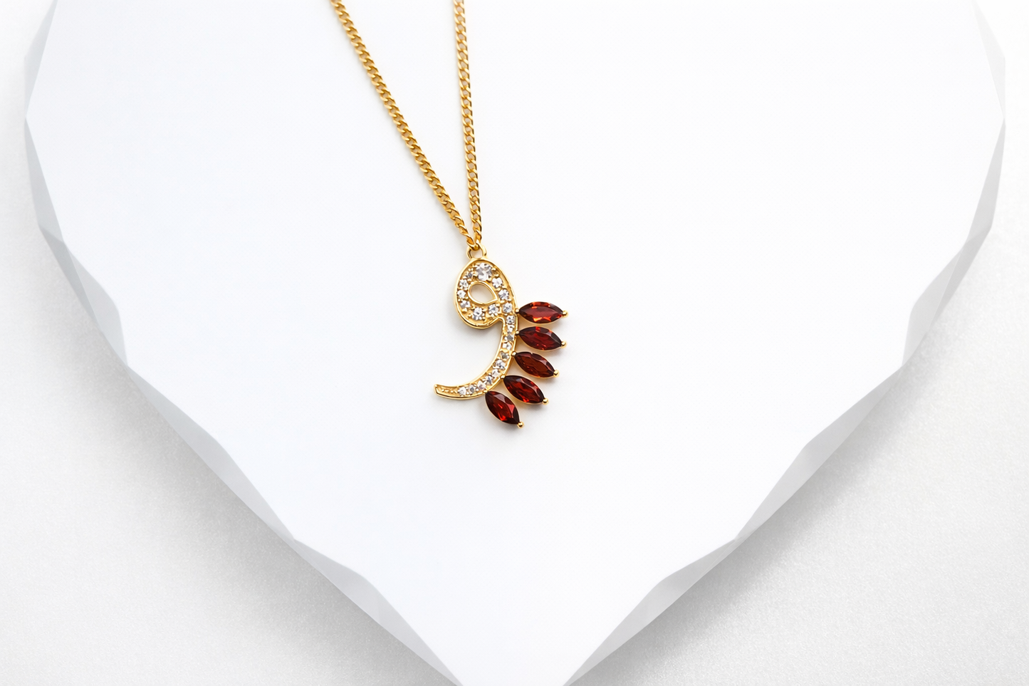 Initial Gemstone Necklace - Arabic
