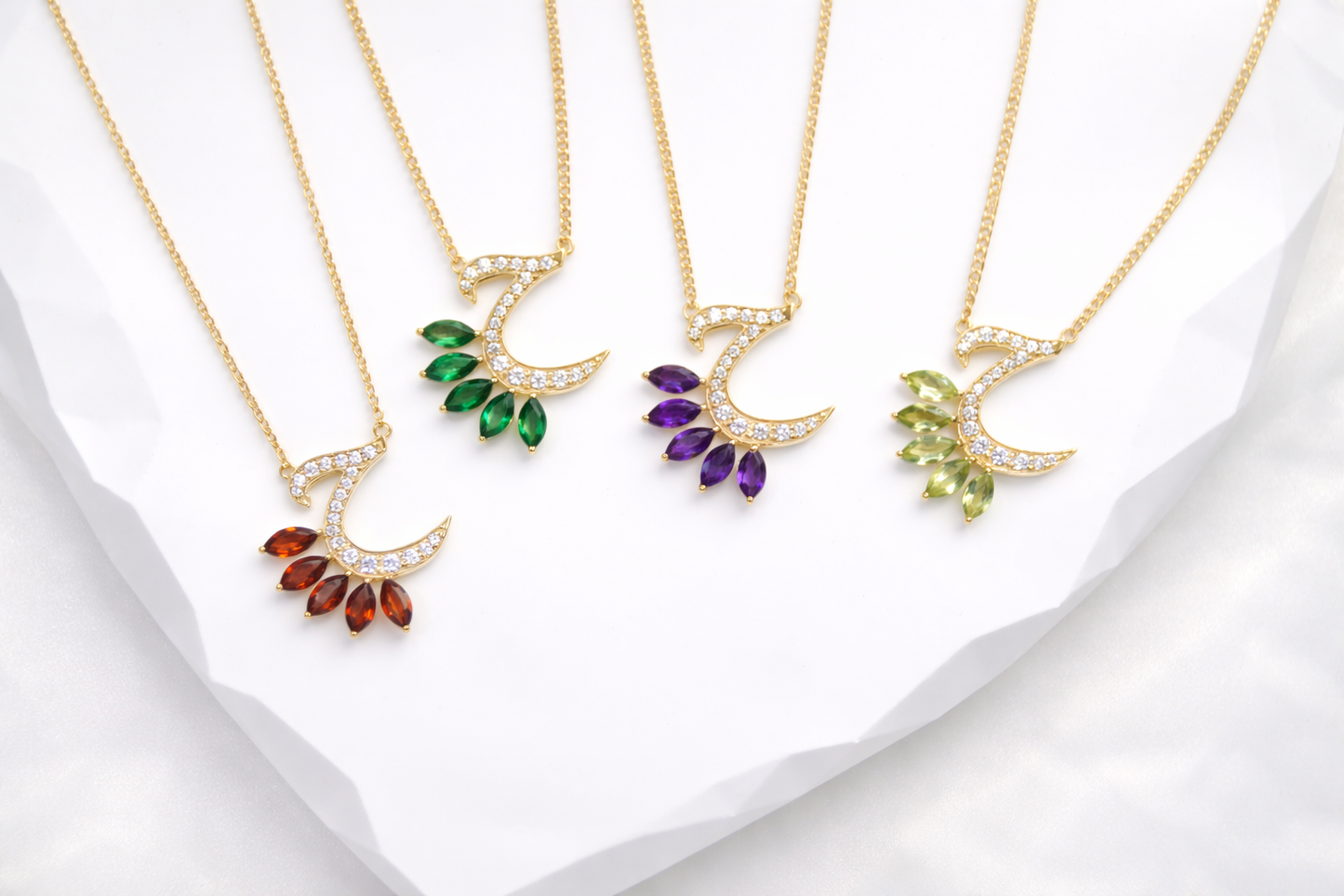 Initial Gemstone Necklace - Arabic