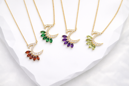 Initial Gemstone Necklace - Arabic