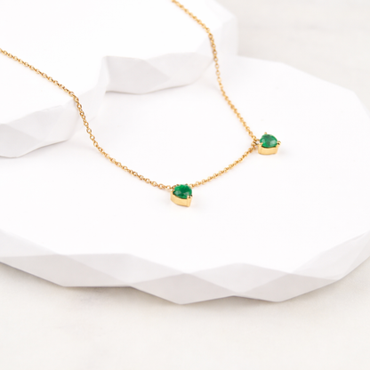 Evergreen Hearts - Emerald necklace