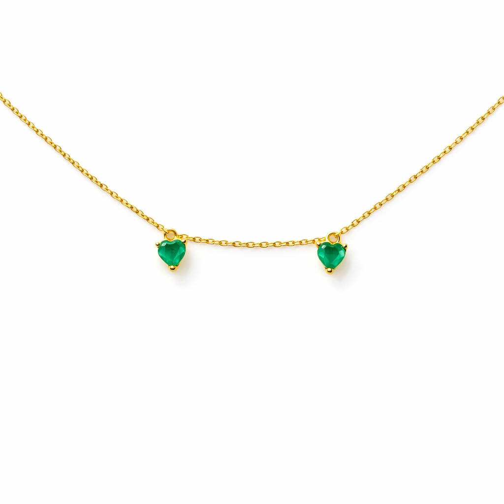 Evergreen Hearts - Emerald necklace
