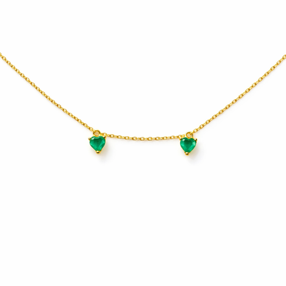 Evergreen Hearts - Emerald necklace