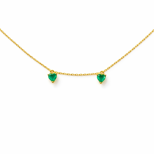 Evergreen Hearts - Emerald necklace