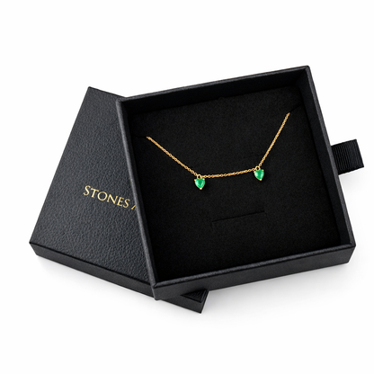 Evergreen Hearts - Emerald necklace