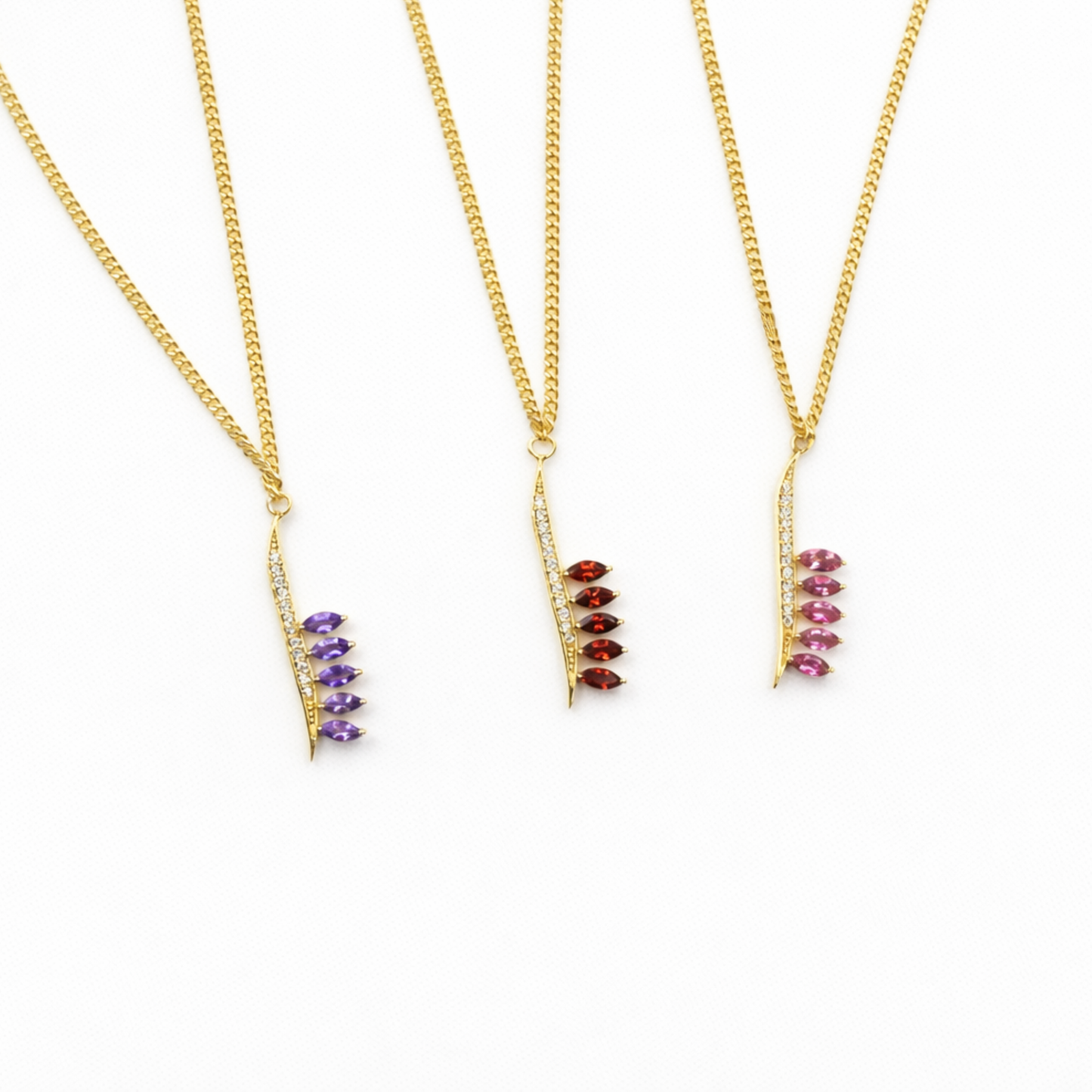 Initial Gemstone Necklace - Arabic