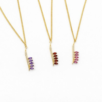 Initial Gemstone Necklace - Arabic