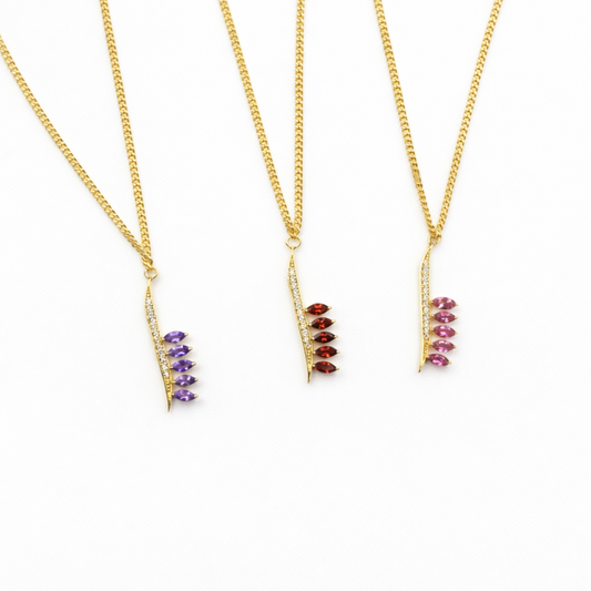 Initial Gemstone Necklace - Arabic