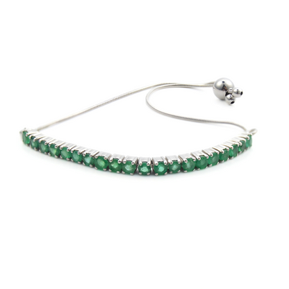 Eternal Emerald Tennis Bracelet in Sterling Silver