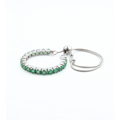 Eternal Emerald Tennis Bracelet in Sterling Silver