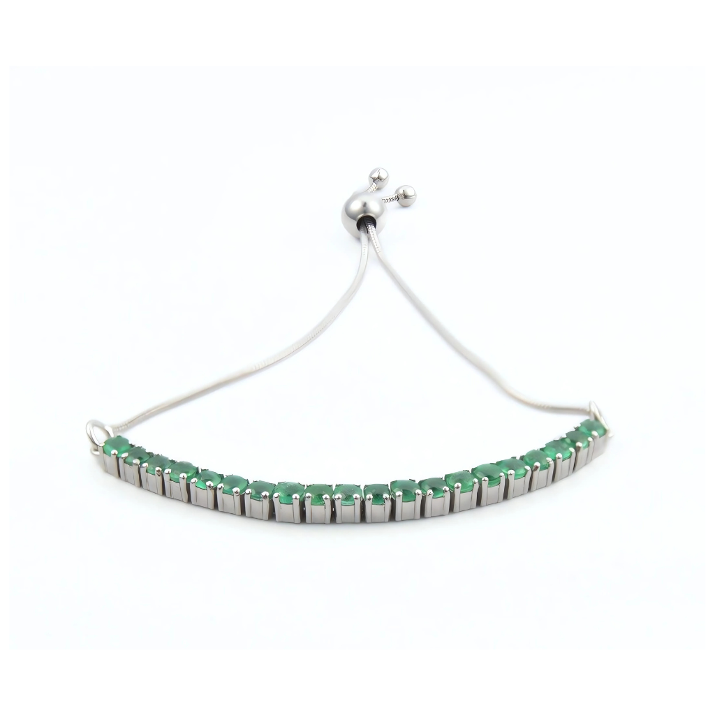 Eternal Emerald Tennis Bracelet in Sterling Silver