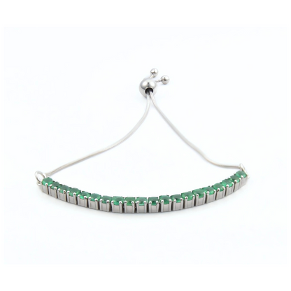 Eternal Emerald Tennis Bracelet in Sterling Silver