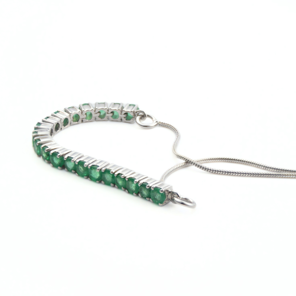 Eternal Emerald Tennis Bracelet in Sterling Silver