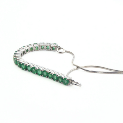 Eternal Emerald Tennis Bracelet in Sterling Silver