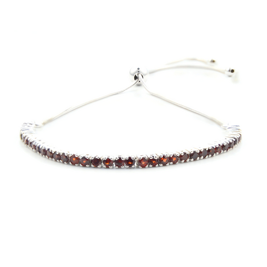 Garnet Tennis Bracelet in Sterling Silver