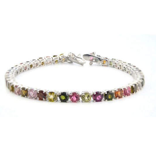 Aurora Multi Tourmaline Bracelet in Sterling Silver