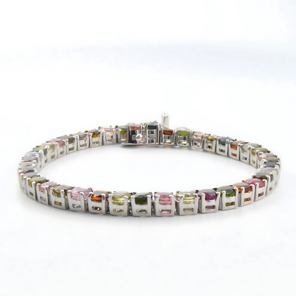 Aurora Multi Tourmaline Bracelet in Sterling Silver