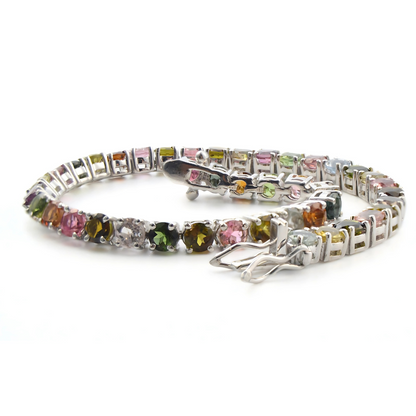 Aurora Multi Tourmaline Bracelet in Sterling Silver