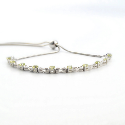 Peridot Infinity Tennis Bracelet in Sterling Silver