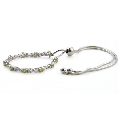 Peridot Infinity Tennis Bracelet in Sterling Silver