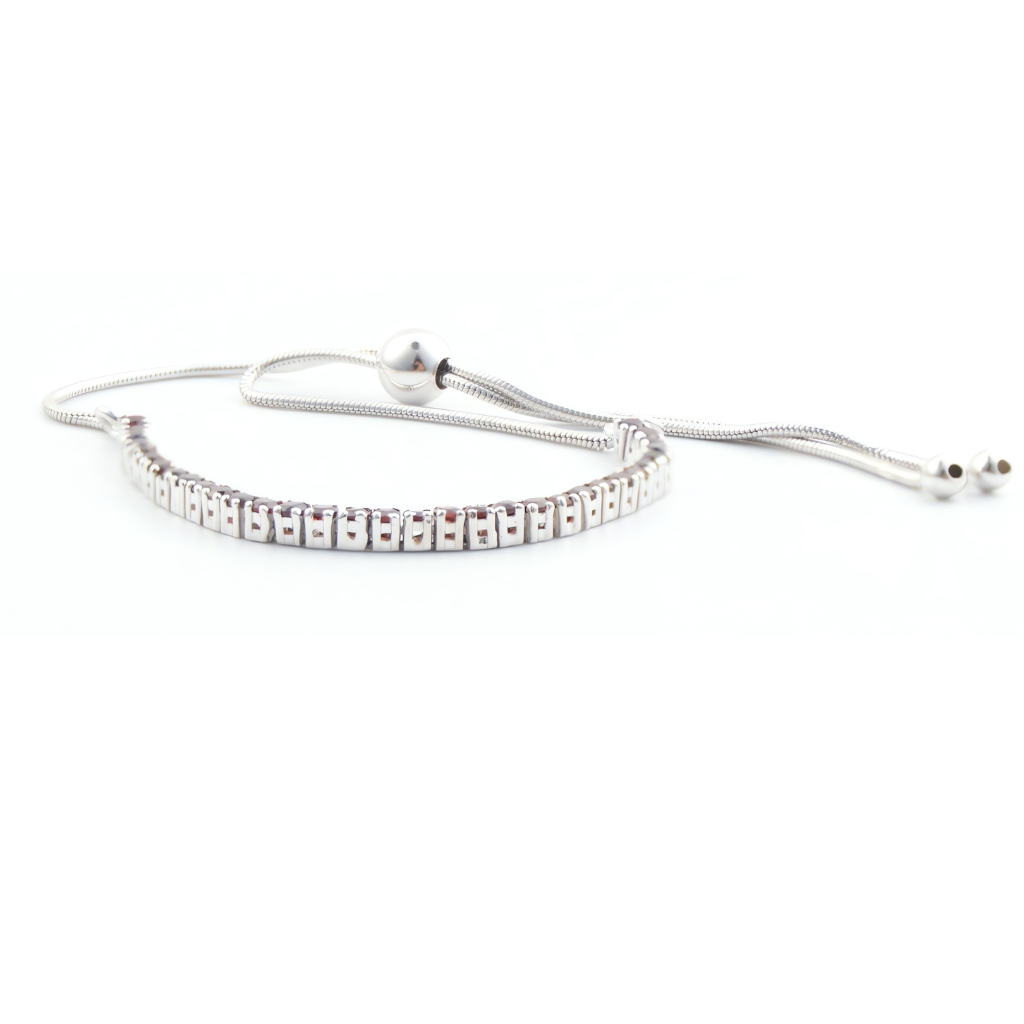 Garnet Tennis Bracelet in Sterling Silver