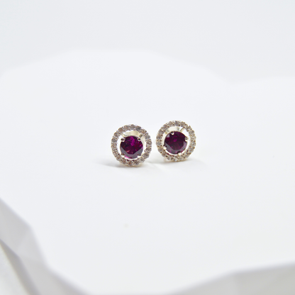 Halo Earrings in Sterling Silver
