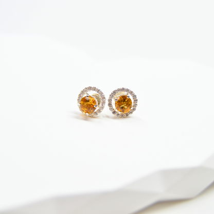 Halo Earrings in Sterling Silver