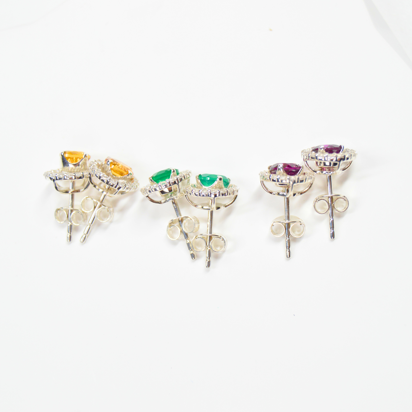 Halo Earrings in Sterling Silver