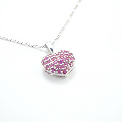 Eternal Ruby Heart Pendant in Sterling Silver