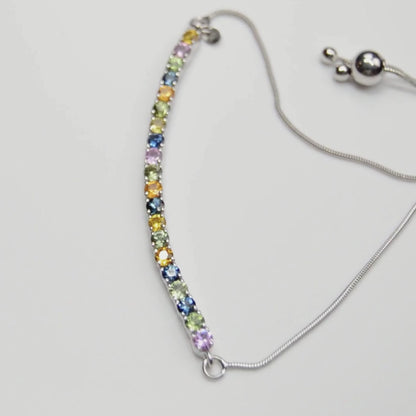 Multi Sapphire Half Tennis Bracelet